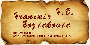 Hranimir Božičković vizit kartica